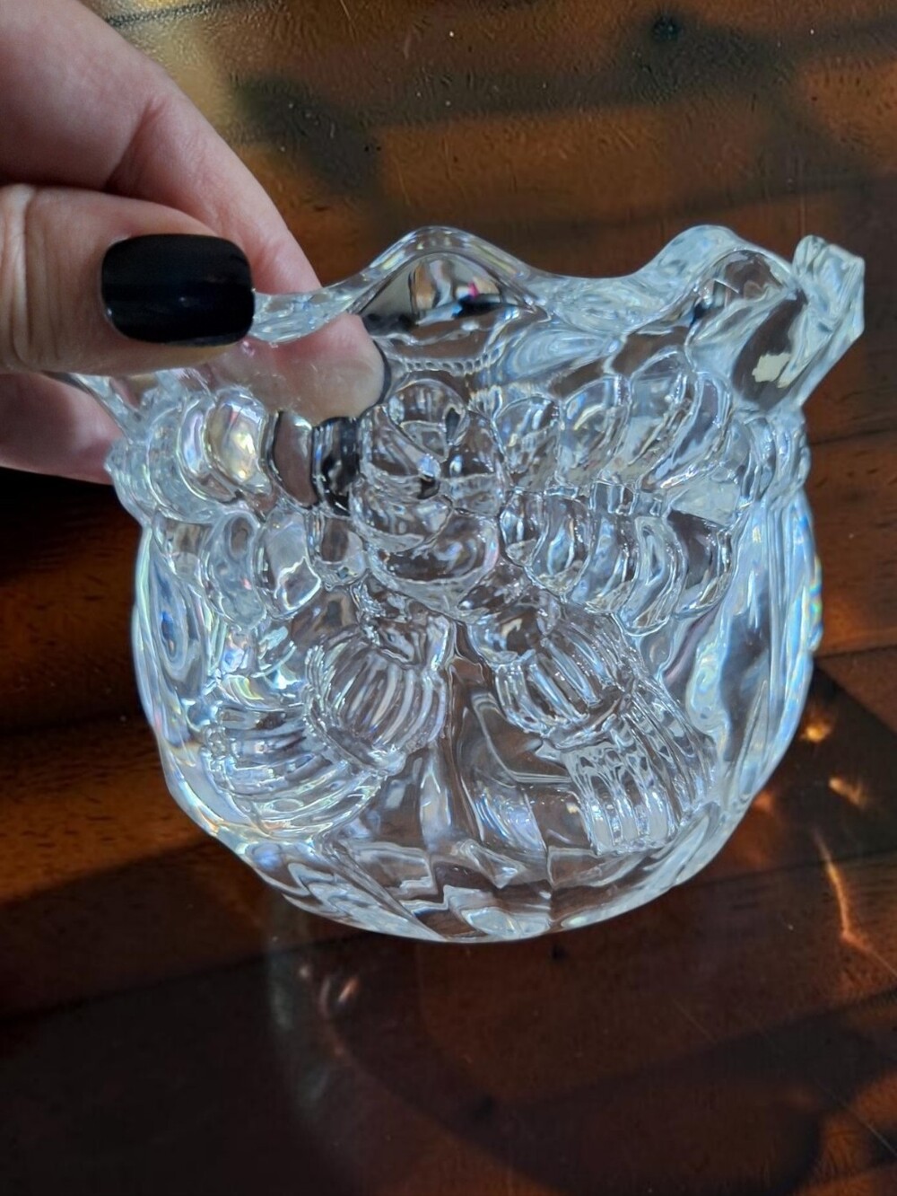 Vintage St. George Fine Lead Crystal Candy Dish (Santa's Sack) Gift Bag With Ta